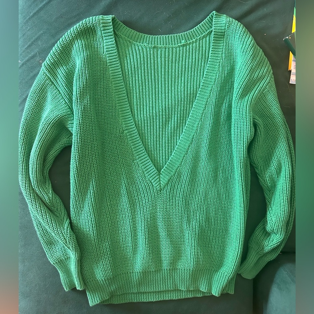 Kelly green cotton fisherman sweater
